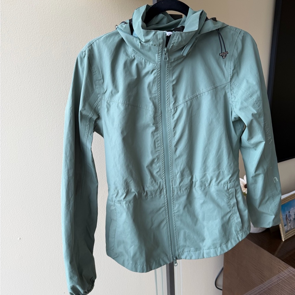 Horze Light Green/Teal Hooded Lightweight Jacket Size Small (US 4)